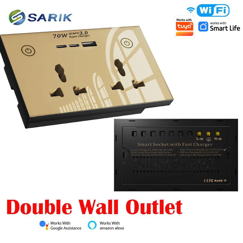 Smart Home Touchscreen Control Panel - Smart Home Wifi Wall Socket Crystal