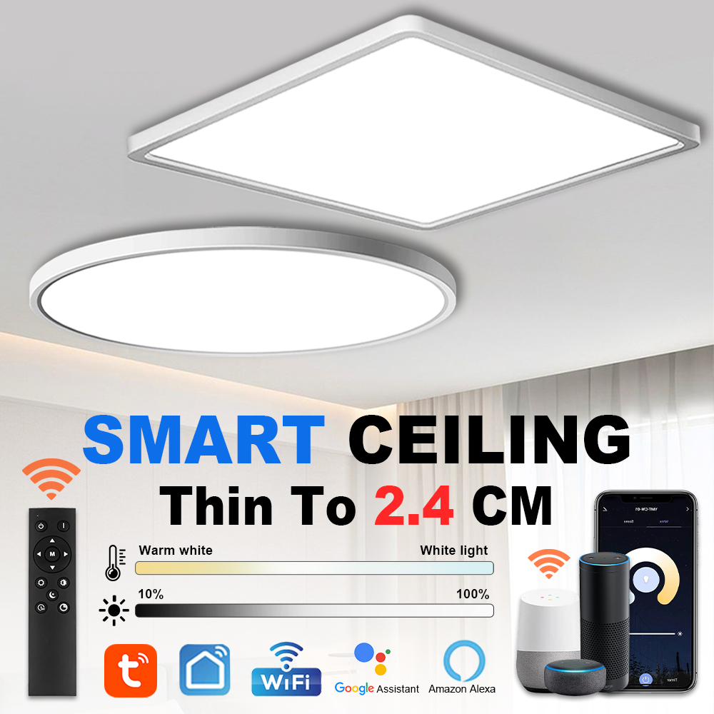 Smart Home Touchscreen Control Panel - Modern LED Ceiling Light Smart Tuya