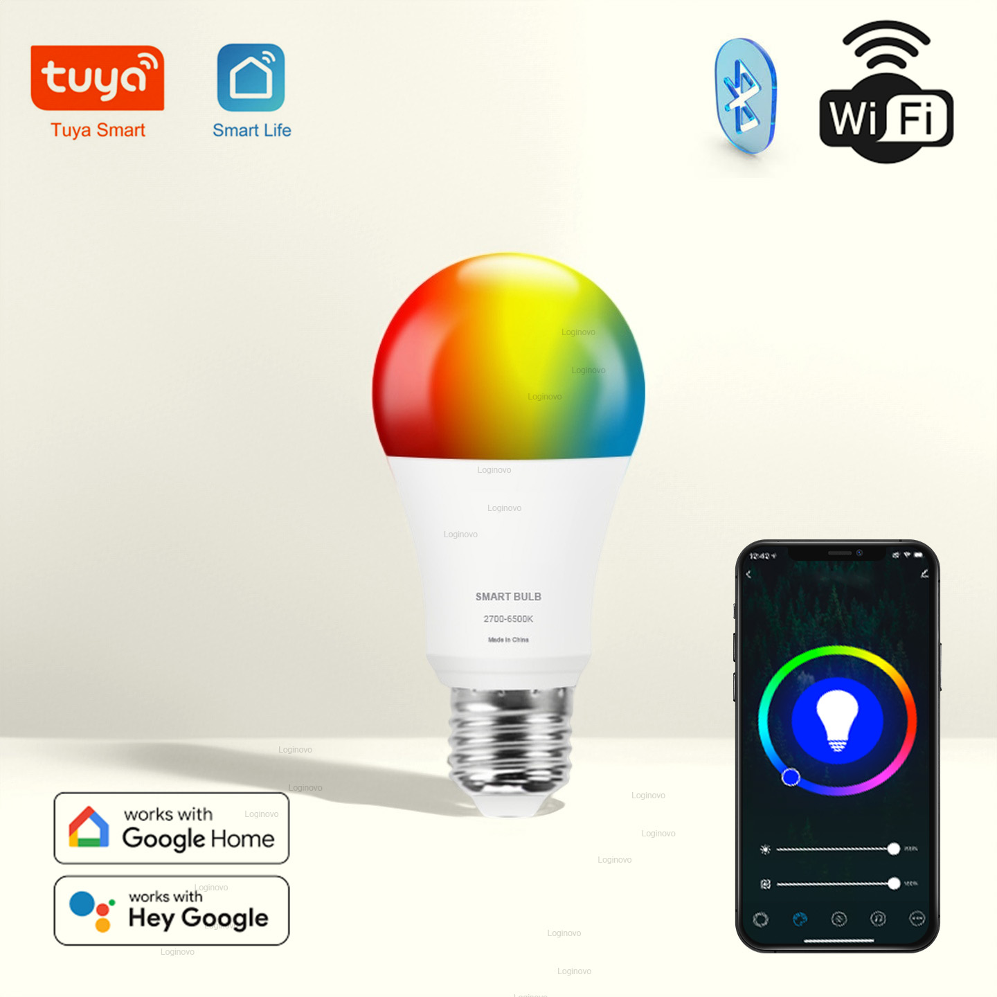 Alexa Compatible Bulb - Tuya LED Bulb Lamp Bluetooth/WiFi E27