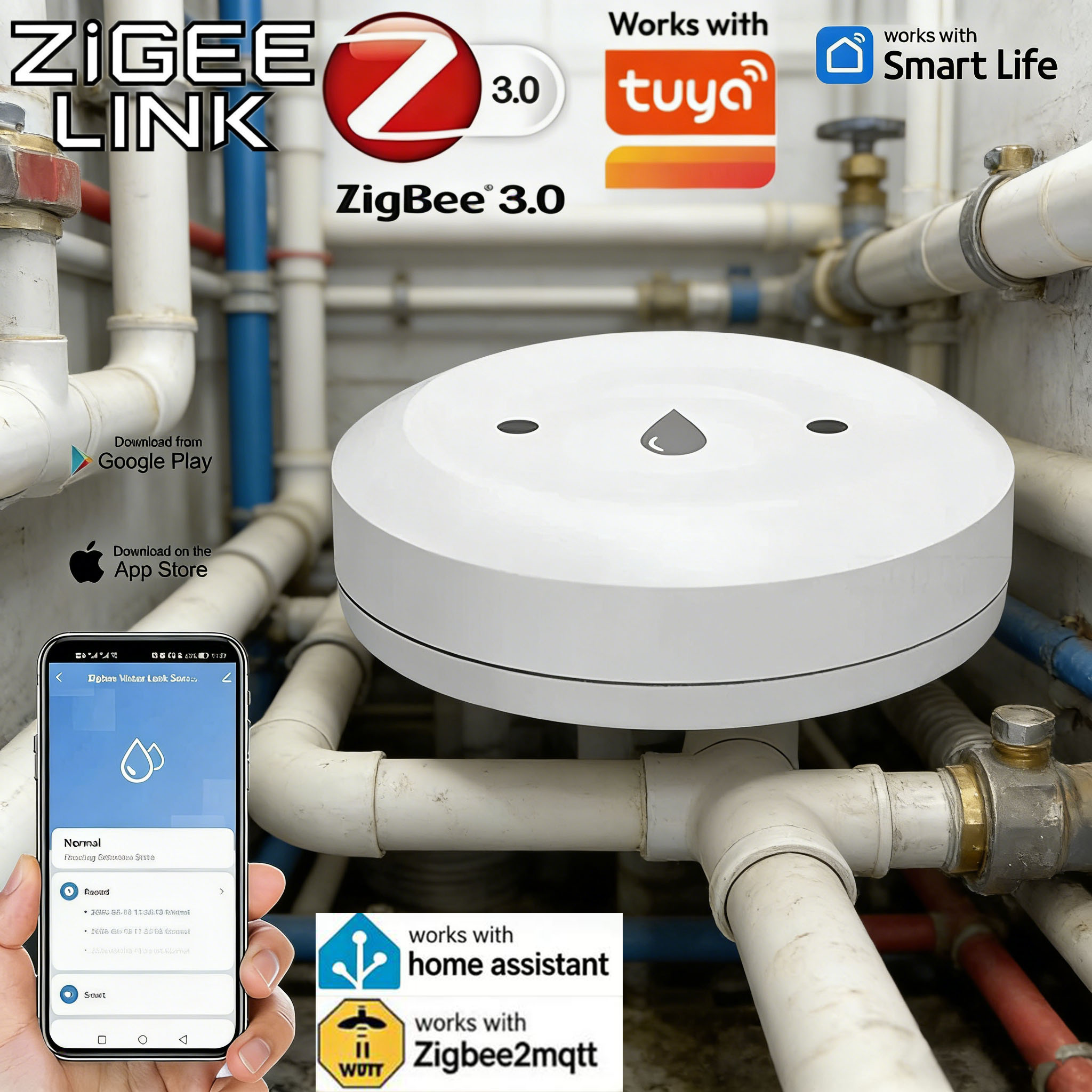 Smart Home Water Level Sensor - For Tuya Zigbee Smart Water Leak