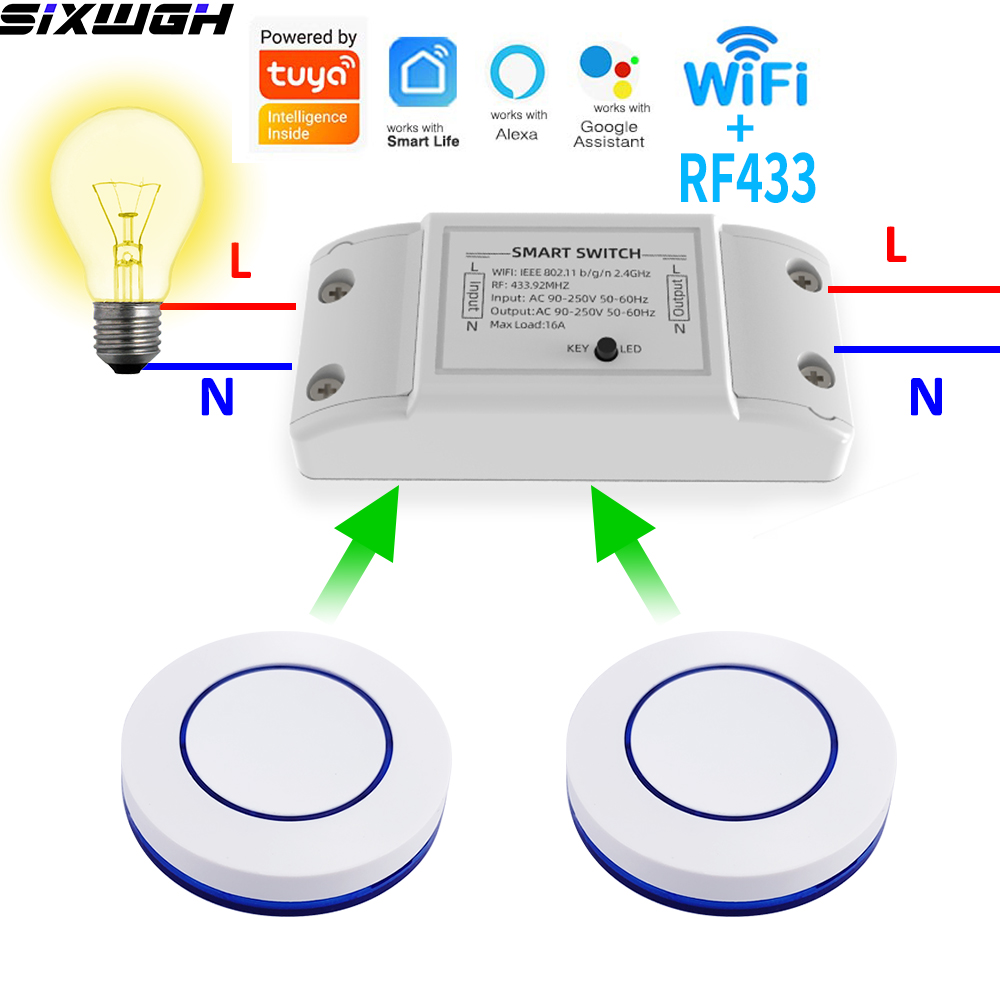 Smart Home Remote Control - 16A WiFi Tuya Smart Switch Wireless
