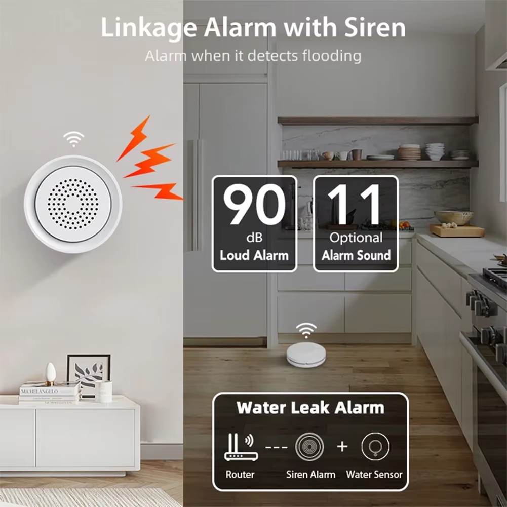 Smart Home Kit - BTLIFE-Flood Detector With Siren Alarm Wifi