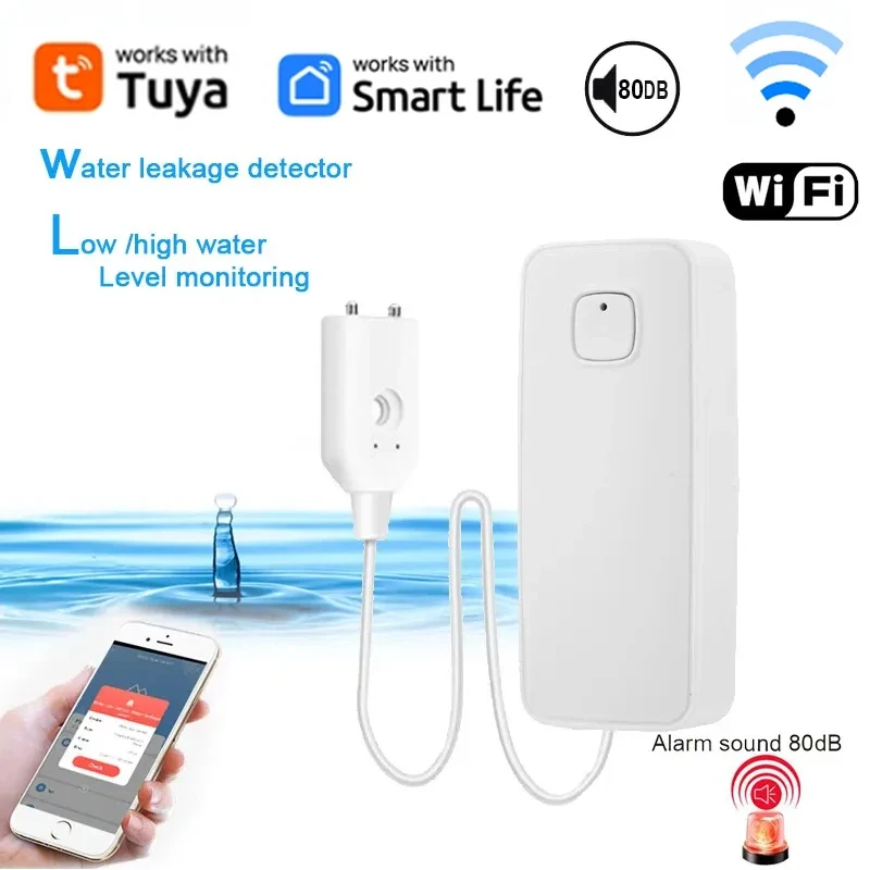 Smart Home Water Level Sensor - Tuya Smart Home WiFi Water-Leakage Detector