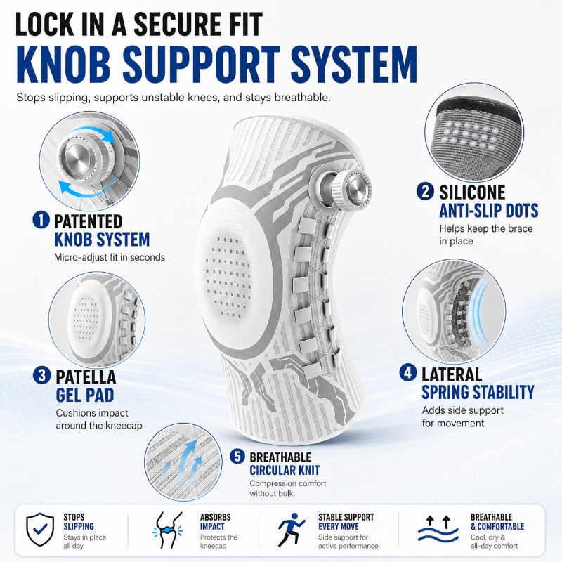 Smart Knob Knee Brace Patella  - огляд і ціна Smart Home Wellness