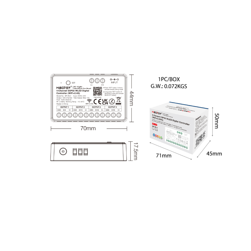 Miboxer SPIW5-4 5in1 SPI LED C - огляд і ціна Wifi Led Dimmer