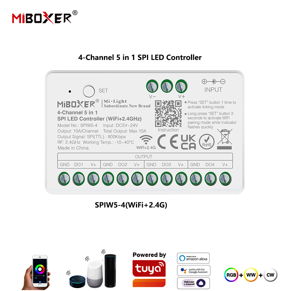 Miboxer SPIW5-4 5in1 SPI LED C - огляд і ціна Wifi Led Dimmer