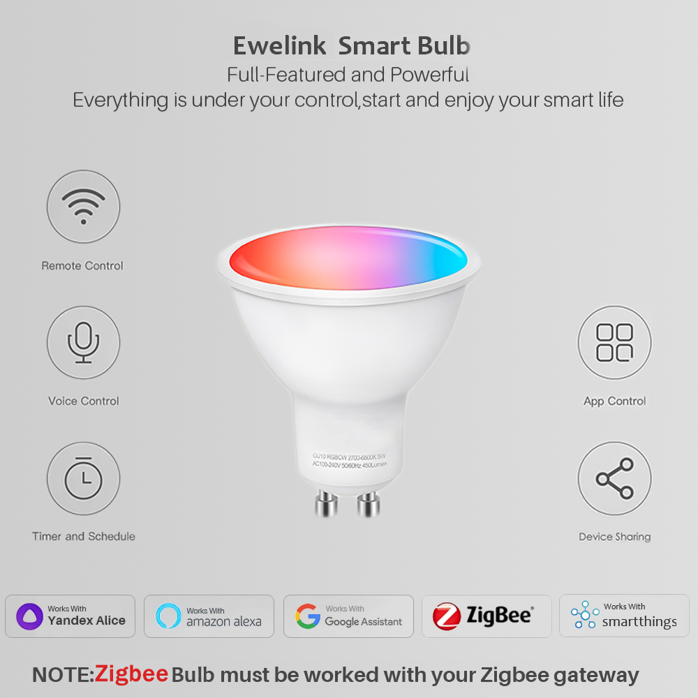 Ewelink GU10 Zigbee LED Bulbs  - огляд і ціна Alexa Compatible Bulb