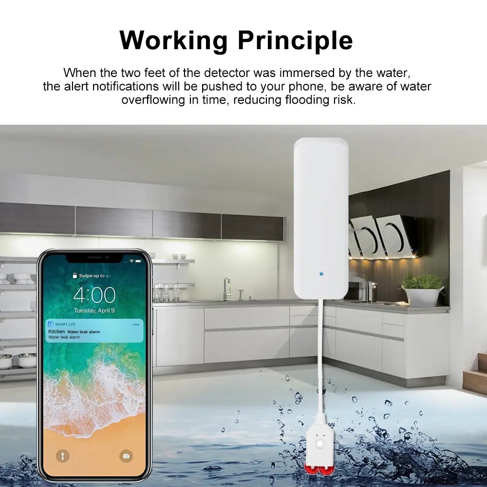 Tuya WiFi Smart Water Leak Sen - огляд і ціна Smart Home Water Level Sensor