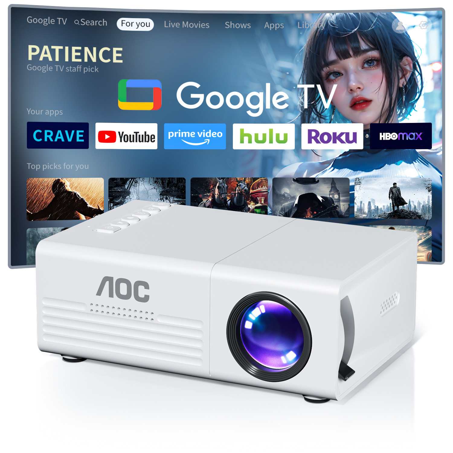 AOC Mini Projector TFT LCD Wif - огляд і ціна Smart Home Midea