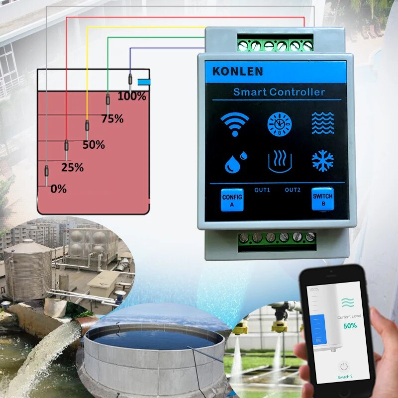 KONLEN Tuya Water Level Sensor - огляд і ціна Smart Home Water Level Sensor